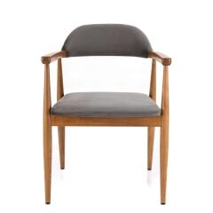 Nora Masif Ahşap Sandalye – Gri