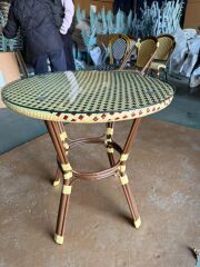 Arven Rattan Bistro Masa – Cam Tablalı