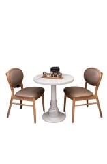 Lorien Luxury Bistro Mermer Masa Sandalye Takımı