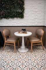 Lorien Luxury Bistro Mermer Masa Sandalye Takımı