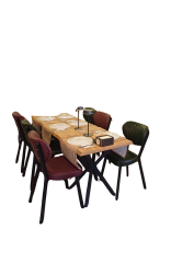 Montera Endüstriyel Ahşap Cafe Masa Sandalye Takımı