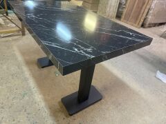 Venzaro Siyah Mermer Desenli Bistro Masa