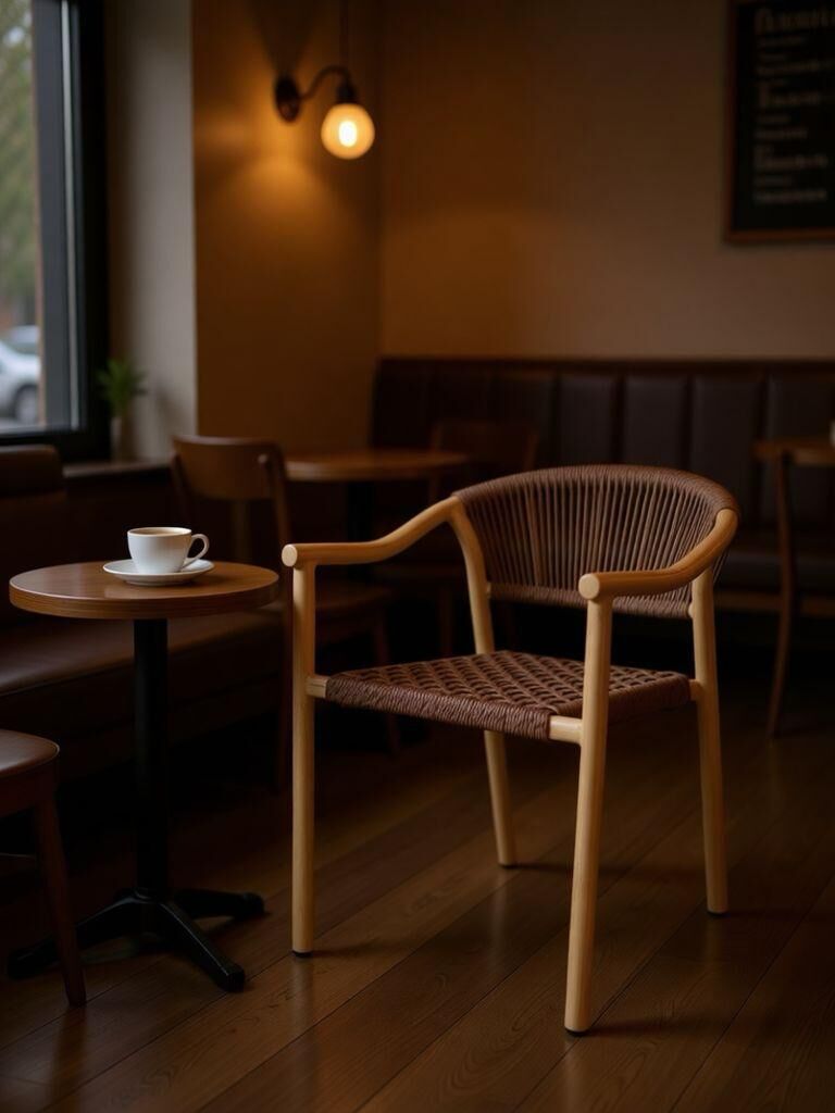 Vina Ahşap Örgü Bistro Sandalye