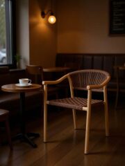 Vina Ahşap Örgü Bistro Sandalye